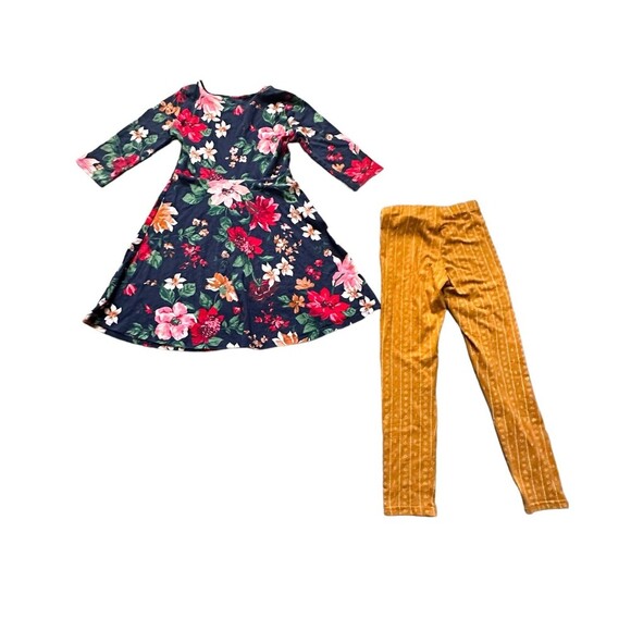 Old Navy Fall Floral Dress and leggings size Medium (8) - Picture 3 of 4